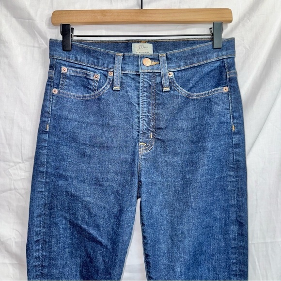 J. Crew Dark Wash Denim 9’’ High Rise Toothpick Skinny Jean size 27 - Picture 3 of 6